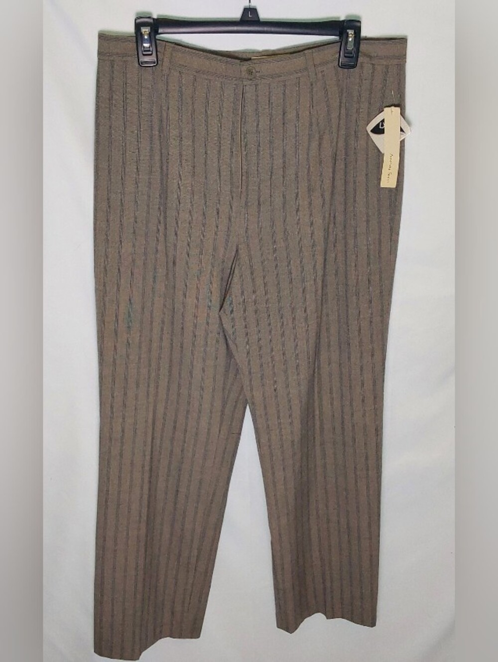 Amanda Smith Taupe Pinstripe Dress Pants